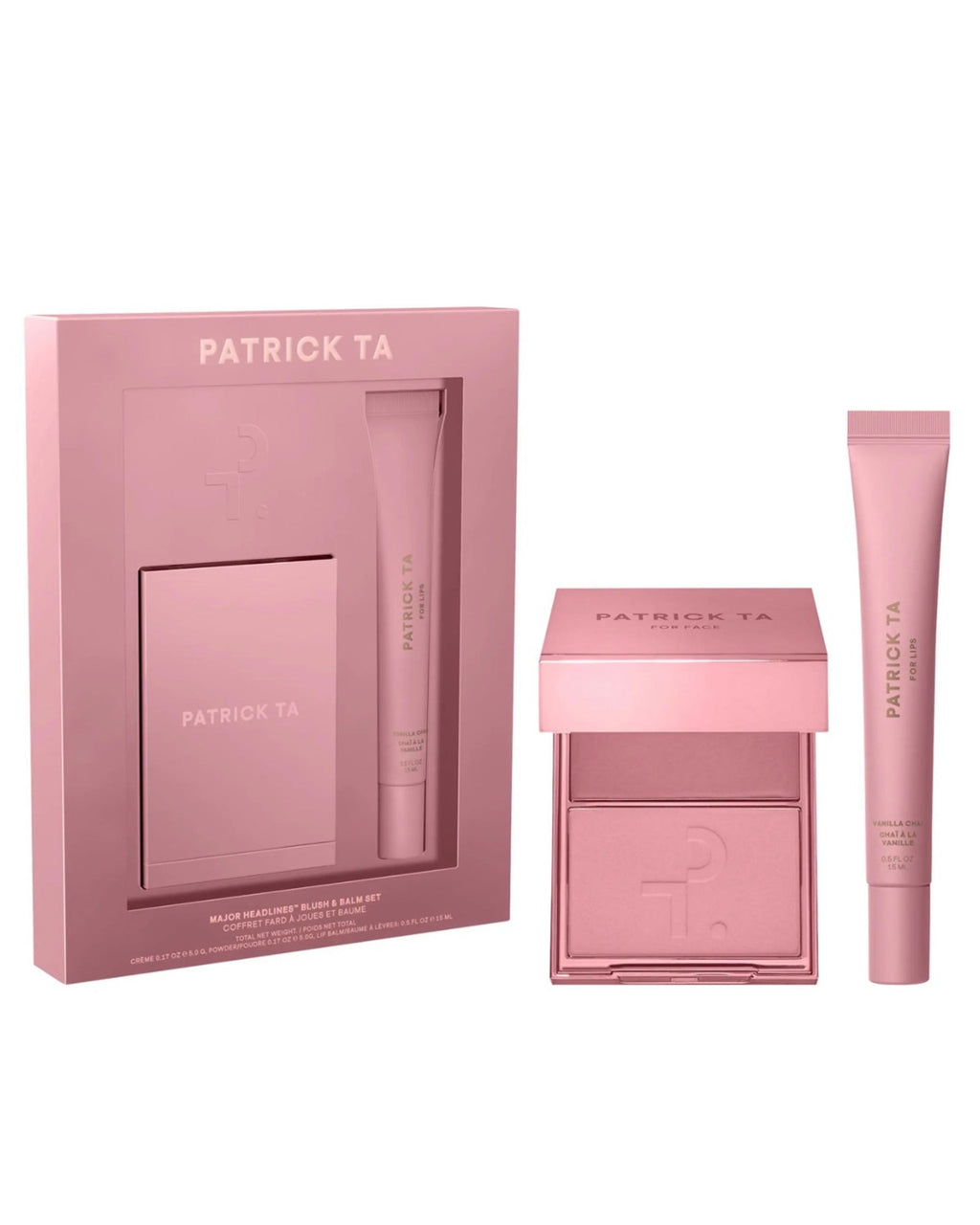 Patrick ta Major Headlines Double-Take Crème & Powder Blush Duo & Lip Balm Makeup Gift Set
