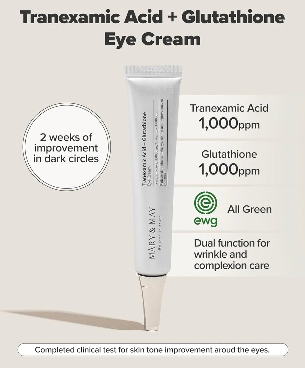 Mary & May Tranexamic Acid + Glutathione Eye Cream 12g