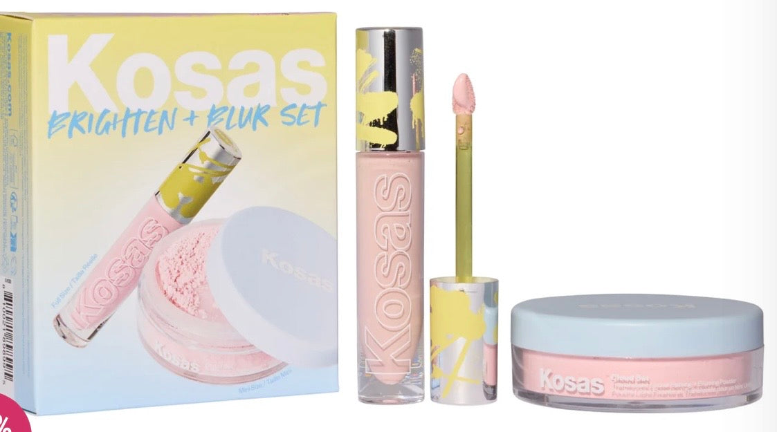 Kosas Brighten + Blur Set
Color Corrector + Mini Setting Powder