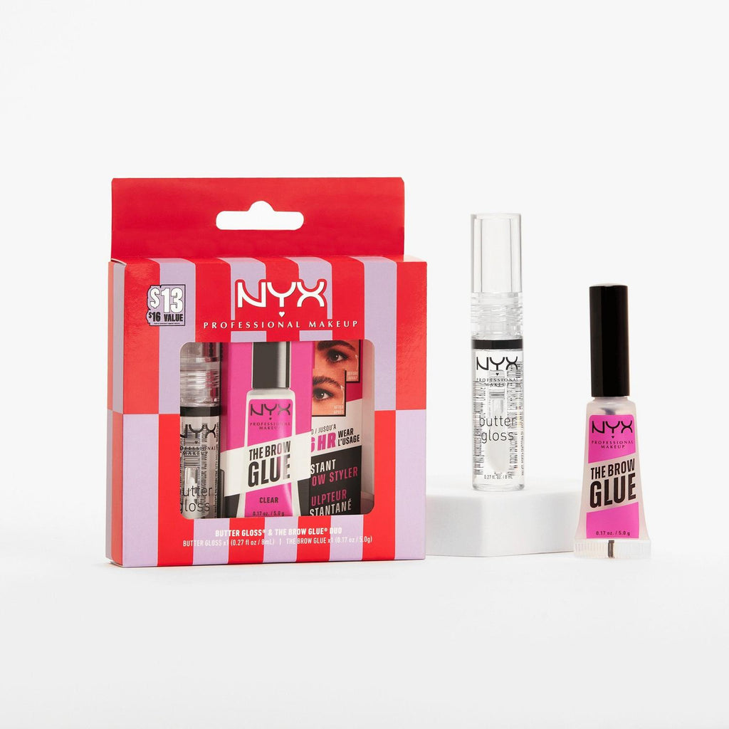 NYX Butter Lip Gloss & The Brow Glue Duo Set