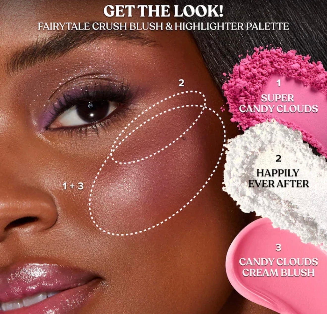 Too Faced Fairytale Crush Blush & Highlighter Palette Makeup Set