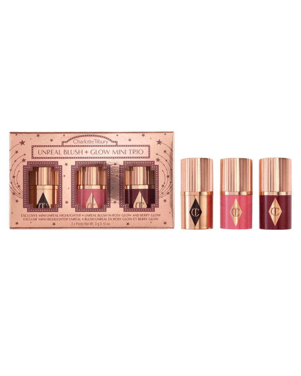 Charlotte Tilbury Mini Unreal Blush + Glow Trio