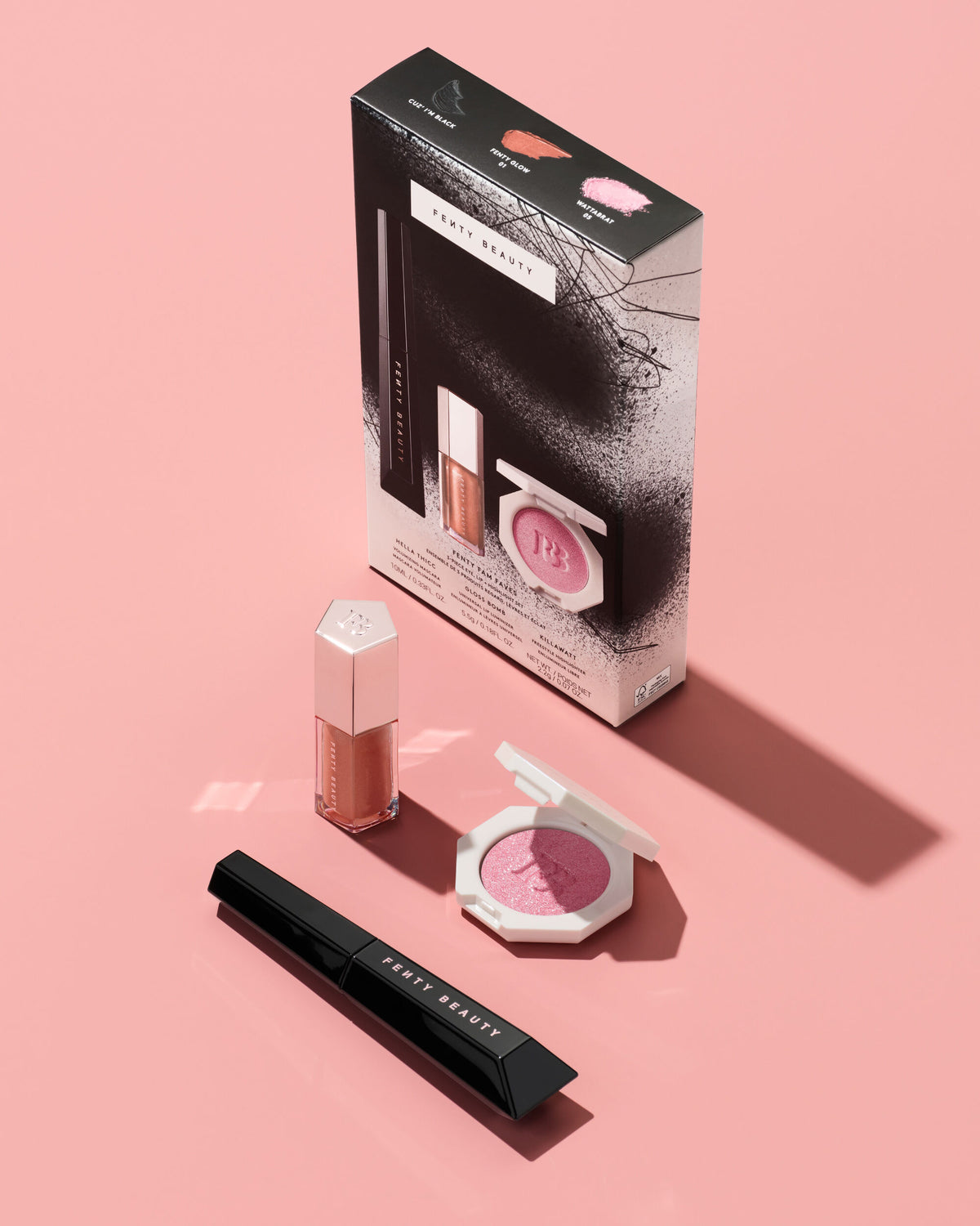 Fenty Beauty FENTY FAM FAVES 3-PIECE EYE, LIP + HIGHLIGHTER SET