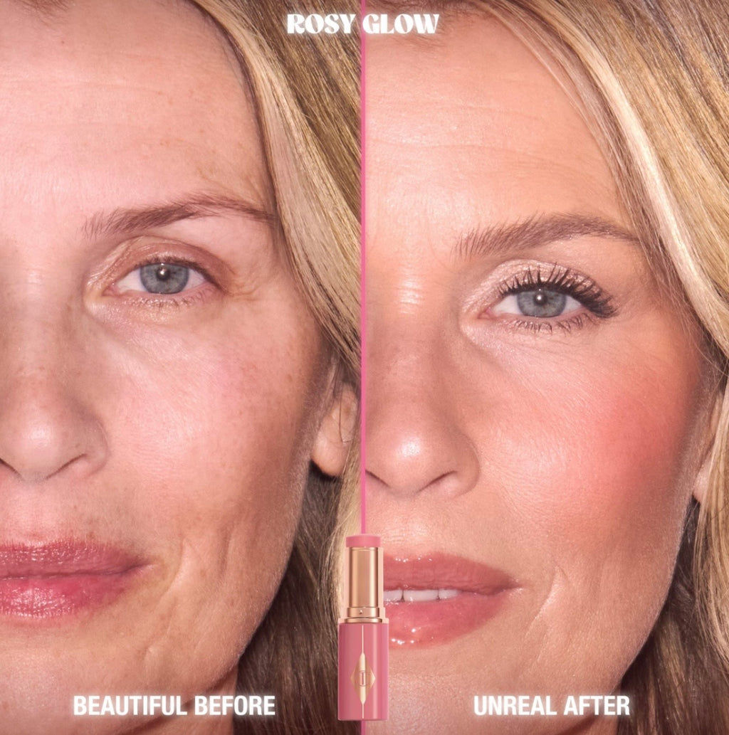 Charlotte Tilbury Mini Unreal Lip + Cheek Glow Blush Stick with Hyaluronic Acid “ WITHOUT BOX”