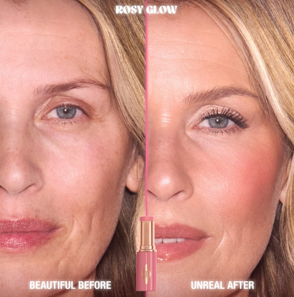 Charlotte Tilbury Mini Unreal Lip + Cheek Glow Blush Stick with Hyaluronic Acid “ WITHOUT BOX”