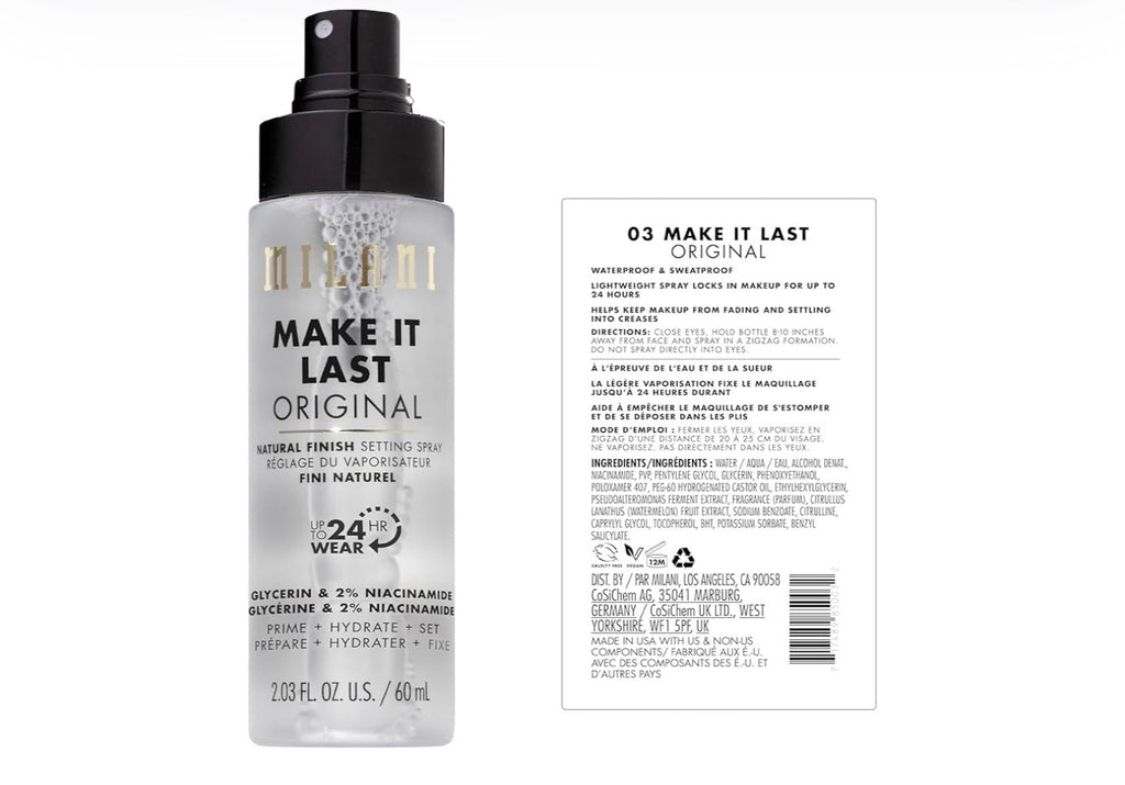 Milani MAKE IT LAST ORIGINAL - NATURAL FINISH SETTING SPRAY