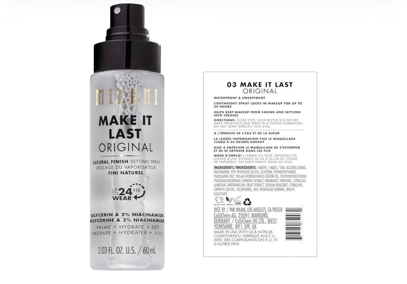 Milani MAKE IT LAST ORIGINAL - NATURAL FINISH SETTING SPRAY