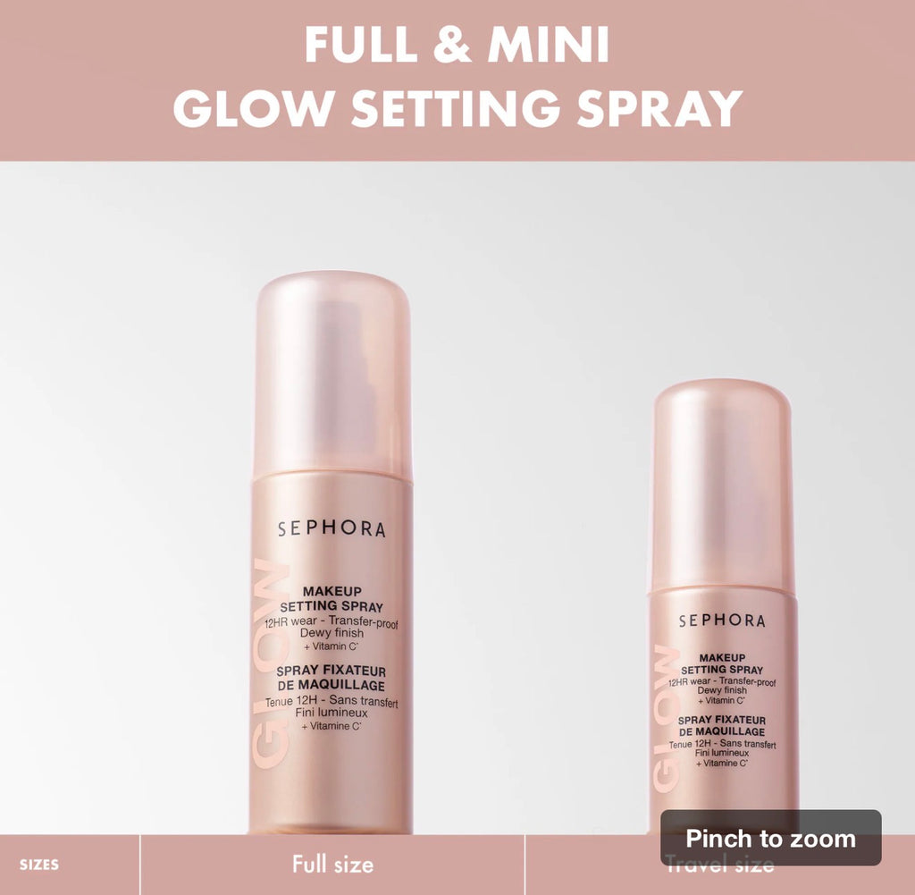 Sephora Mini Glow 12HR Wear Transferproof Makeup Setting Spray with Vitamin C