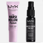 NYX PROFESSIONAL MAKEUP Marshmellow Smoothing Primer + Makeup Setting Spray, Matte Finish (2-Pack)