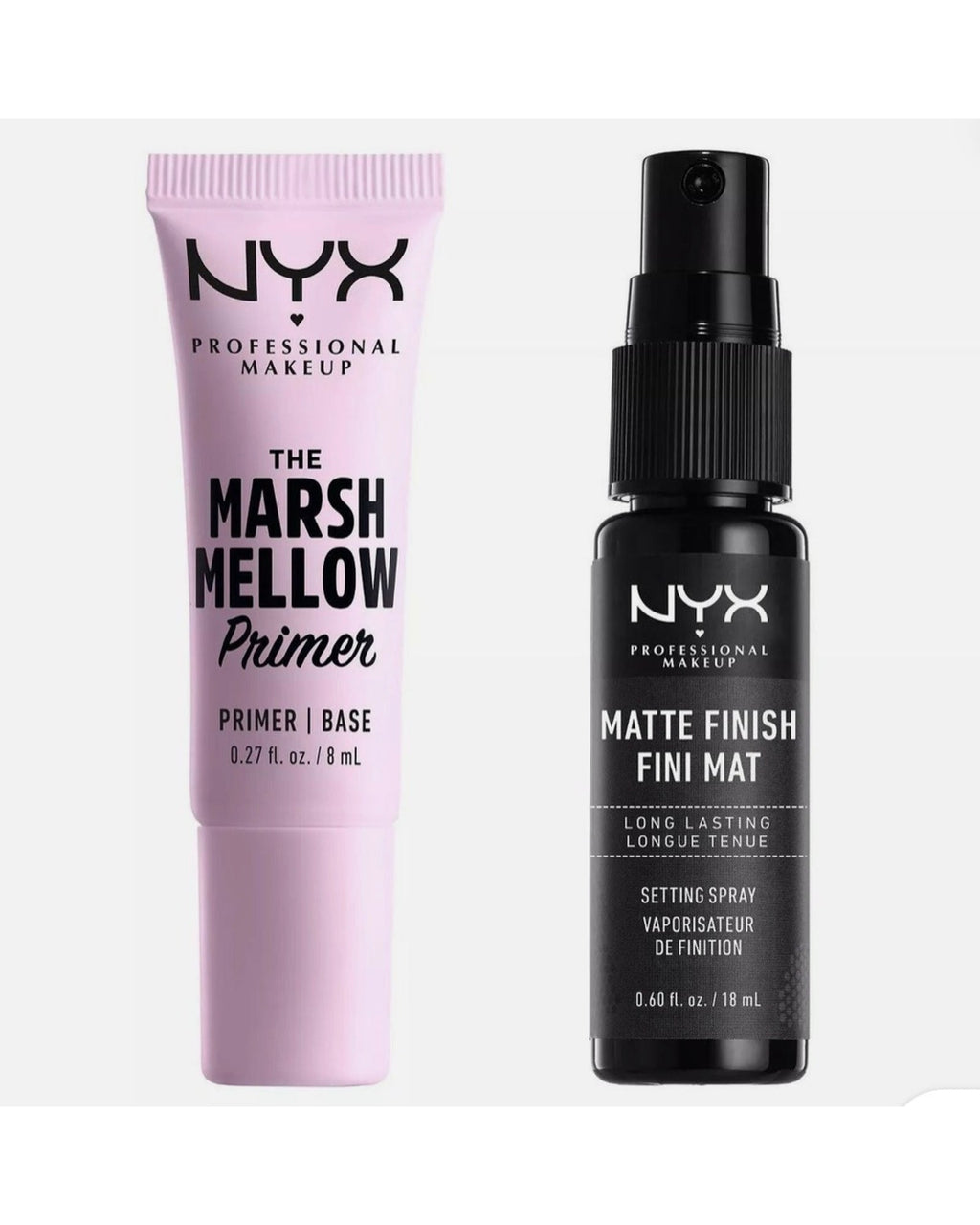 NYX PROFESSIONAL MAKEUP Marshmellow Smoothing Primer + Makeup Setting Spray, Matte Finish (2-Pack)
