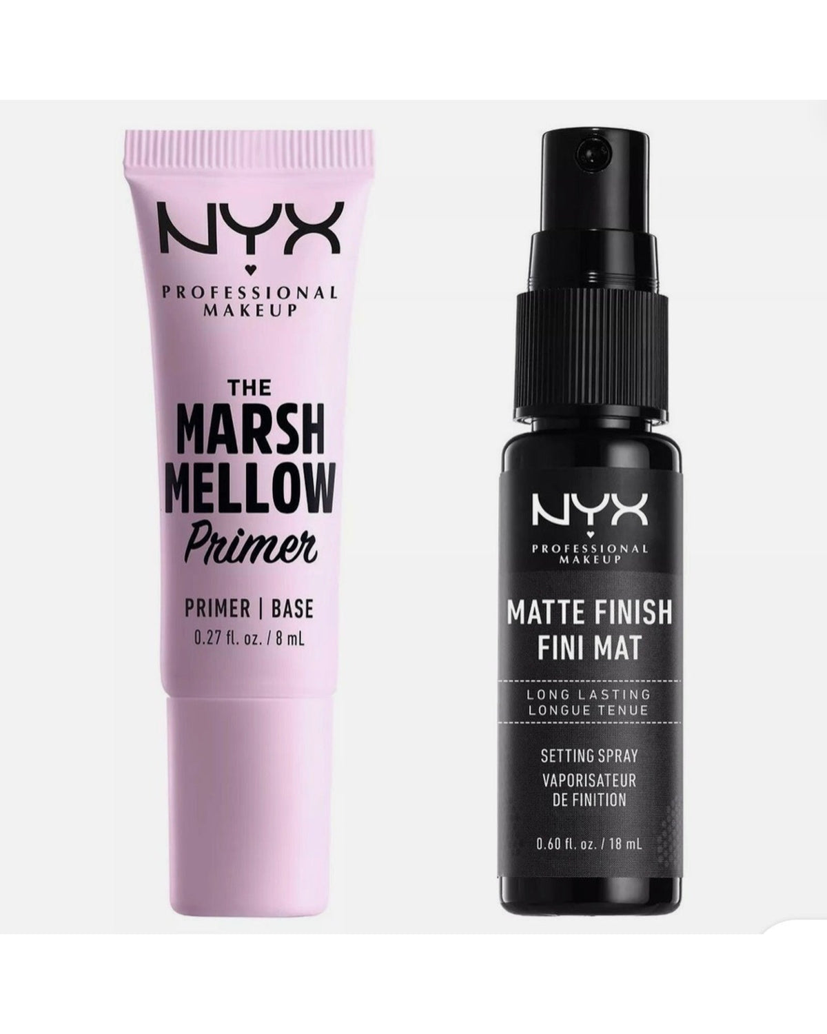 NYX PROFESSIONAL MAKEUP Marshmellow Smoothing Primer + Makeup Setting Spray, Matte Finish (2-Pack)