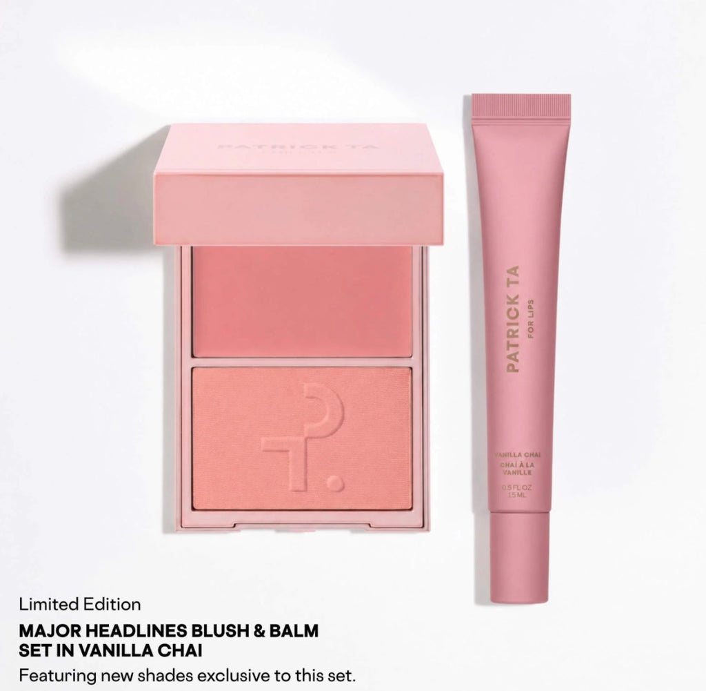 Patrick ta Major Headlines Double-Take Crème & Powder Blush Duo & Lip Balm Makeup Gift Set
