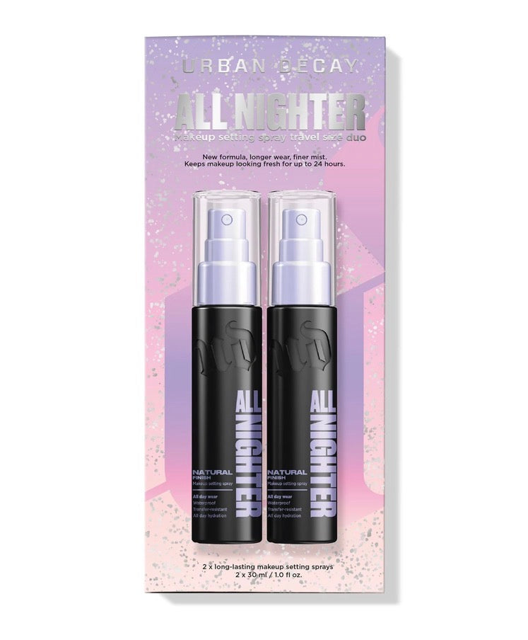 Urban Decay MINI ALL NIGHTER SETTING SPRAY MAKEUP GIFT SET DUO
Mini Duo Setting Spray