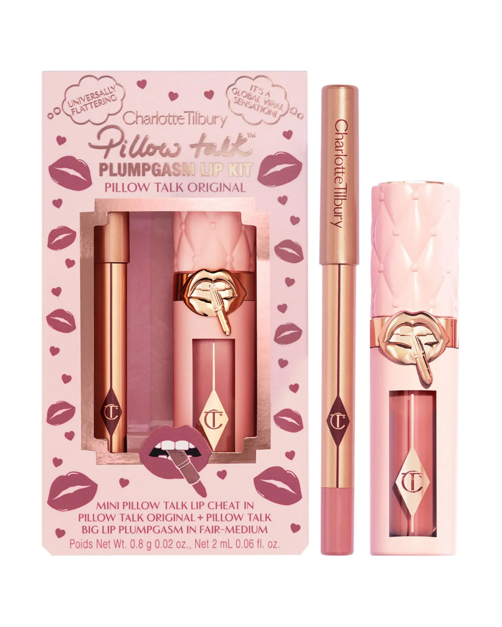 Charlotte Tilbury 
Mini Pillow Talk Plumpgasm Lip Liner and Lip Gloss Set