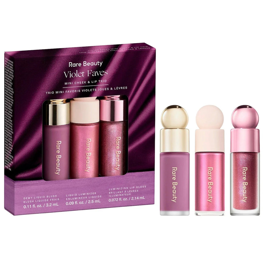 Rare Beauty Violet Faves Mini Cheek and Lip Trio Makeup Gift Set