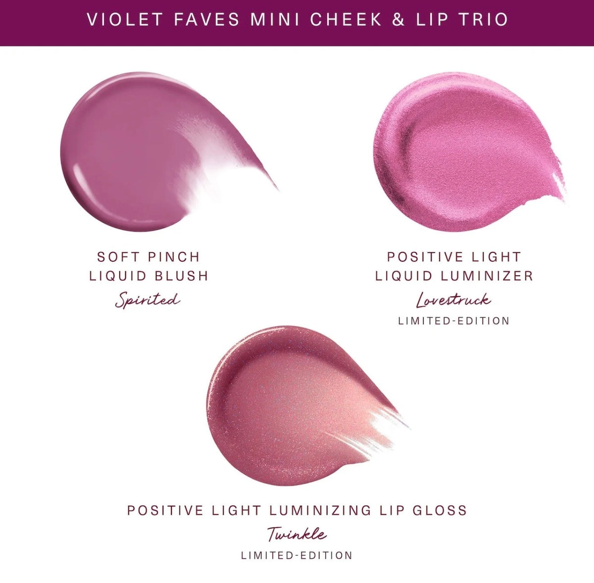 Rare Beauty Violet Faves Mini Cheek and Lip Trio Makeup Gift Set