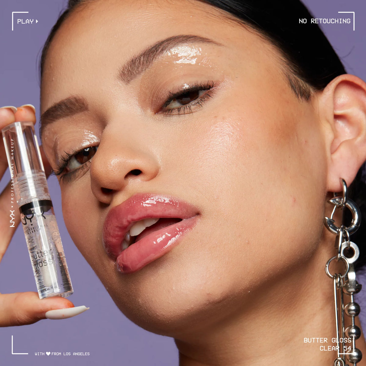 Butter Gloss Clear on lips
